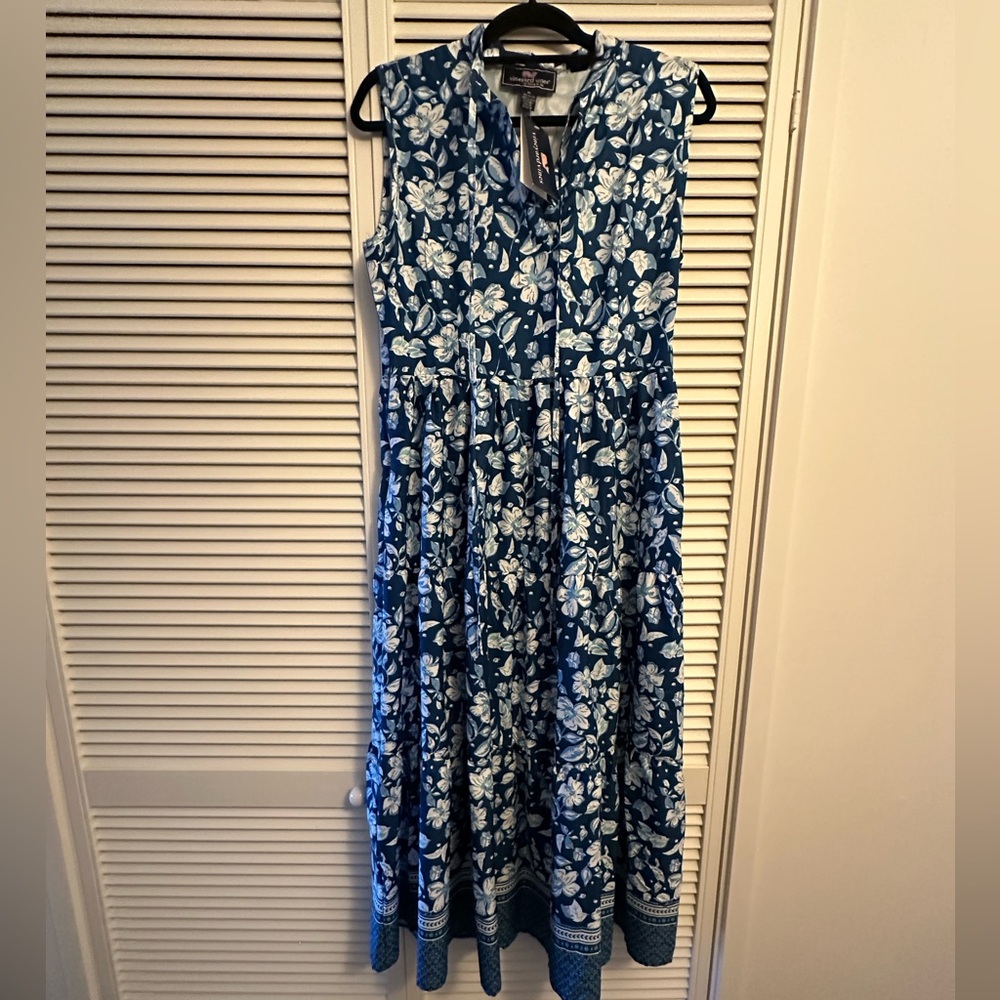 Vineyard Vines Blue and White Floral Maxi Dress